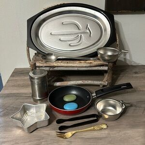 12 Pc LOOSE PARTS MUD KITCHEN "PUT IT IN A PAN" OUTDOOR KITCHEN PLAY SET